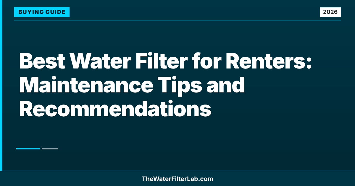 Best Water Filter for Renters: Maintenance Tips and Recommendations