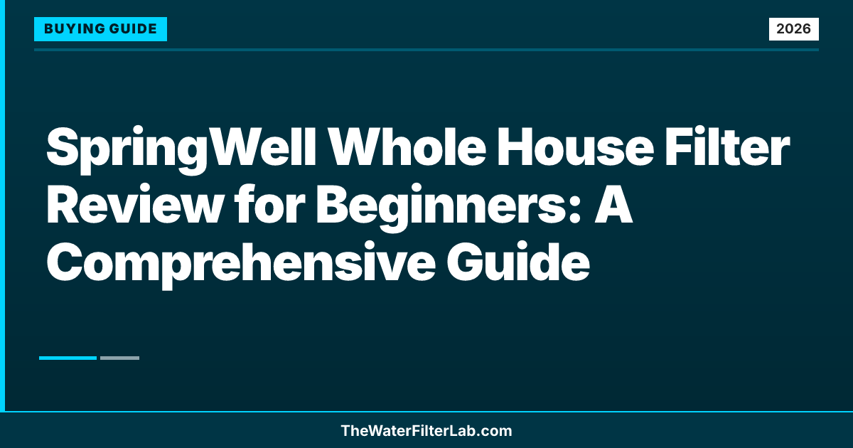 SpringWell Whole House Filter Review for Beginners: A Comprehensive Guide