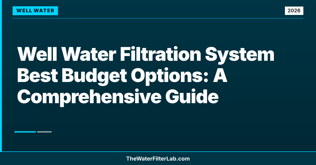 Well Water Filtration System Best Budget Options: A Comprehensive Guide